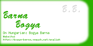 barna bogya business card